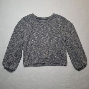 Madewell Textured Crewneck Sweatshirt Sz S Heather Coal AG287 Gray Long Sleeves